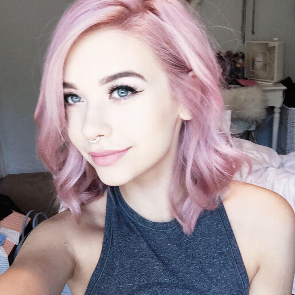 Pink hair cute lovely teen