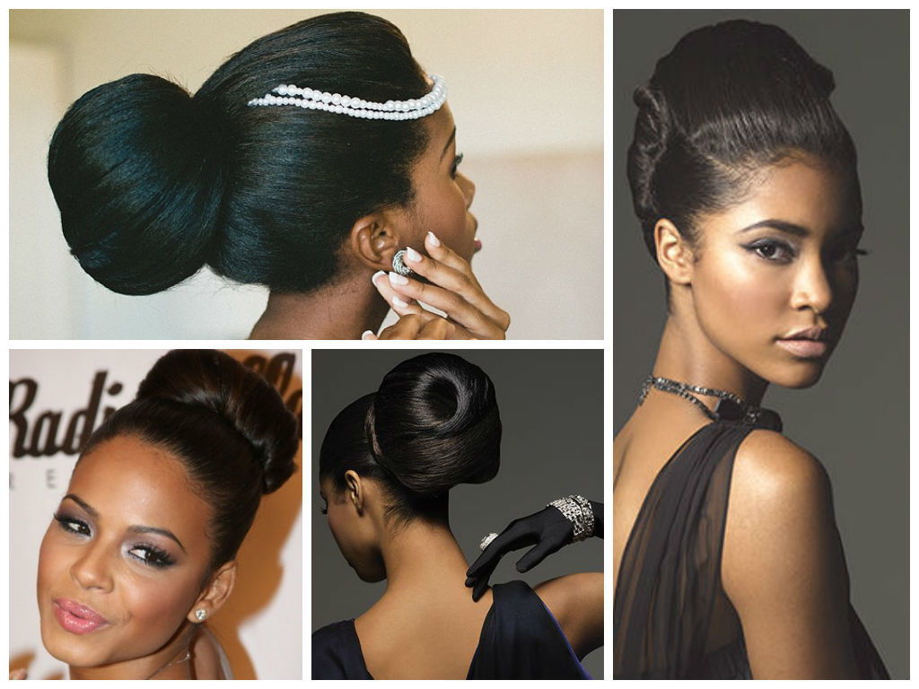 high bun hairstyles with bangs - 11