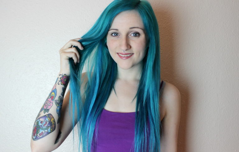 blu in grown hair