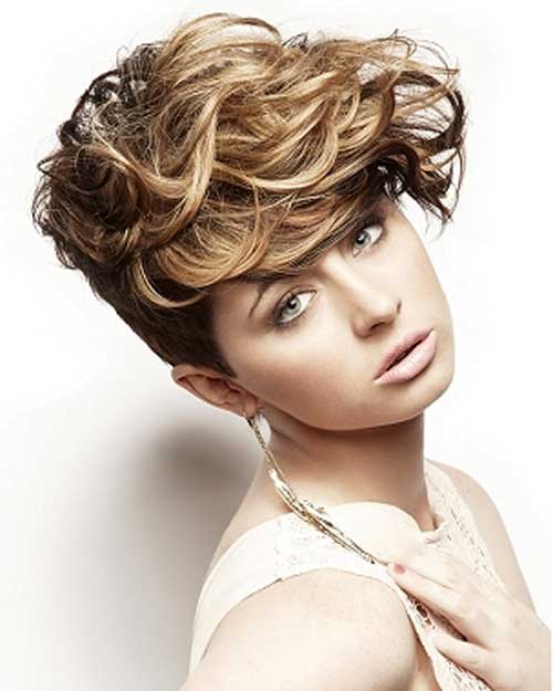 hairstyles for short curly hair with bangs photo - 3