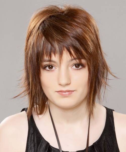 hairstyles for square faces with bangs photo - 9
