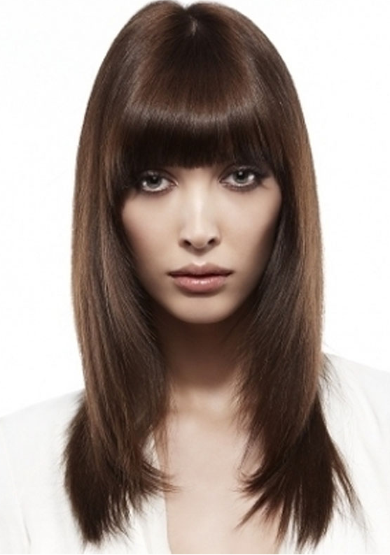 layered long hairstyles with bangs photo - 2
